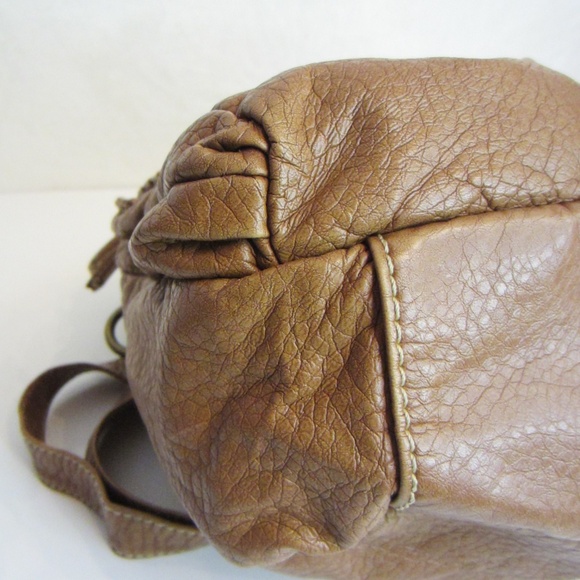 Nine West Vintage American Collection Leather Shoulder Bag Light Brown w/Buckles - Picture 10 of 12